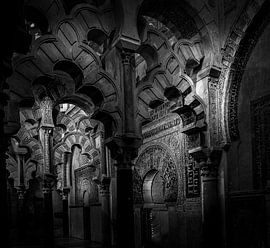 Mezquite de Cordoue en noir et blanc sur Rene Siebring