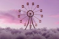Old Ferris Wheel over Purple Sea of Clouds by Besa Art thumbnail