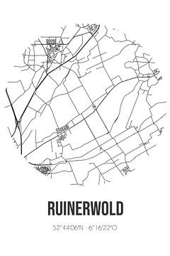 Ruinerwold (Drenthe) | Carte | Noir et blanc sur Rezona