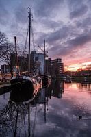 Coucher de soleil sur la Meelfabriek Leiden