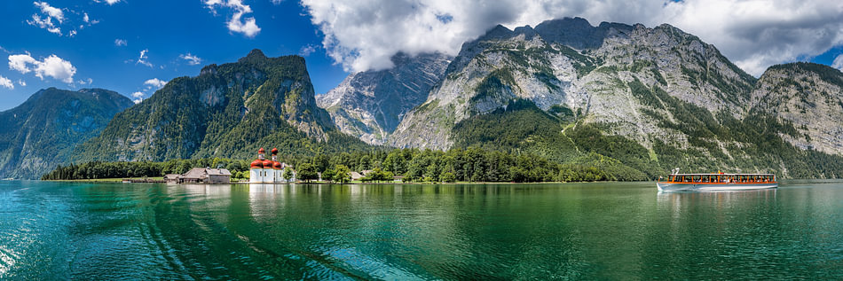 Tirage Citrate Vintage Du Lac Königssee En Bavière (Allemagne) - Photo Albuminée Circa 1900, Format 7x11 Cm