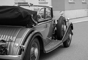 Nostalgische Oldtimer-Ansicht, Schwarz-Weiß-Fotografie
