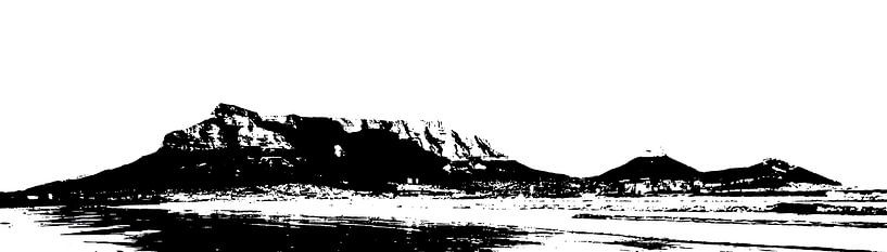 Silhouette avec la montagne de la Table au Cap par Werner Lehmann