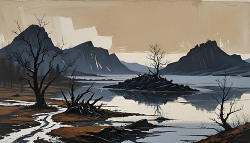 winters fjordenlandschap