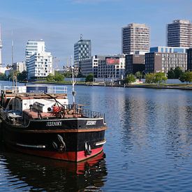 Spree River Boat and Skyline Berlin by Matthias Hauser