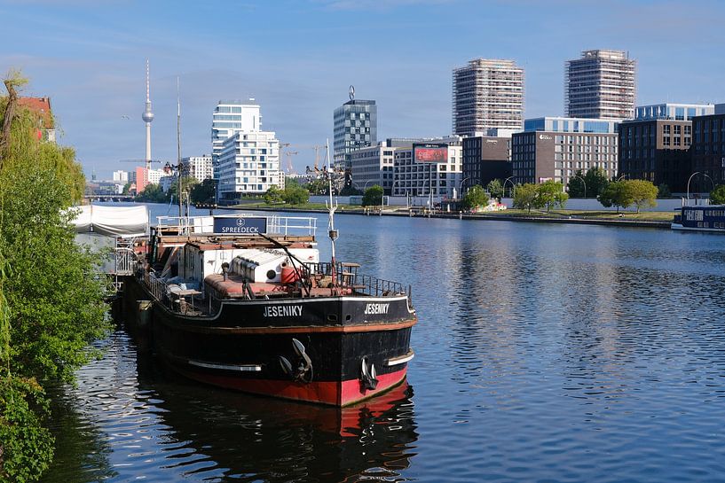 Spreeschiff und Skyline Berlin von Matthias Hauser