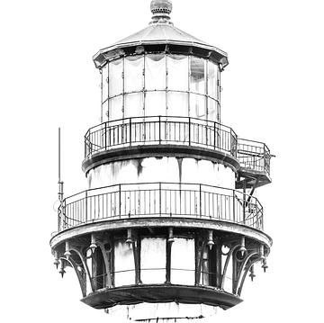 Pigeon Point Lighthouse, Californië in zwart-wit van Dirk Jan Kralt