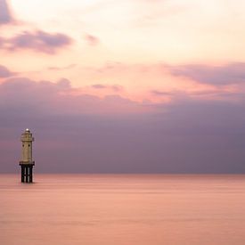 Senggigi lighthouse, Lombok after sunset by Meindert Marinus