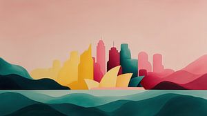 Sydney Opera House: soft colours, abstract panorama