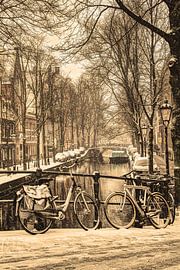 Binnenstad van Amsterdam Nederland Winter van Hendrik-Jan Kornelis