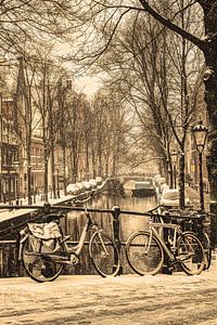 Innenstadt von Amsterdam Niederlande Winter