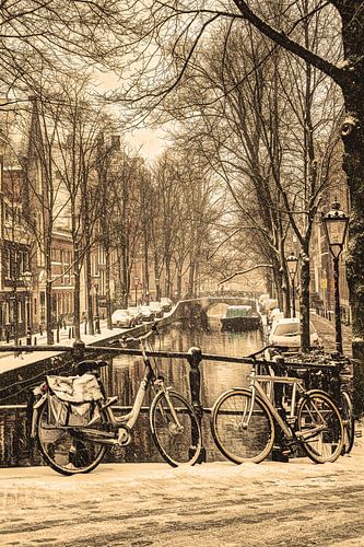 Binnenstad van Amsterdam Nederland Winter