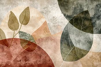 Bladeren Tuin | Abstract Schilderij voor Tuin met Bladeren