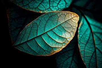 Green leaves in the light - macro shot by Poster Art Shop