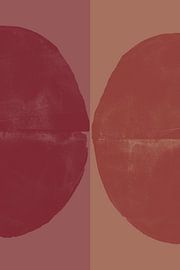 Abstrakte Formen in Terrakotta und Weinrot. Moderne zeitgenössische Kunst. von Dina Dankers