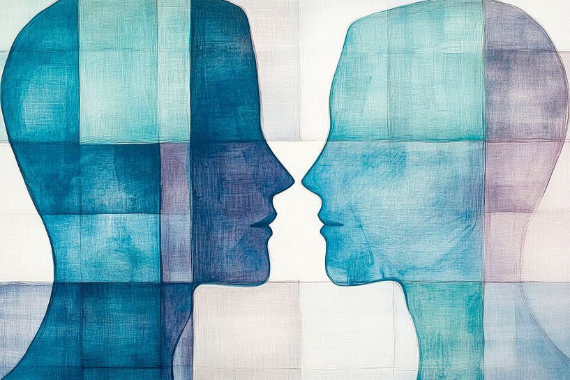 Facial contours in soft colours by Poster Art Shop