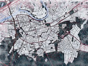 Karte von Offenbach am Main im stil 'White winter'