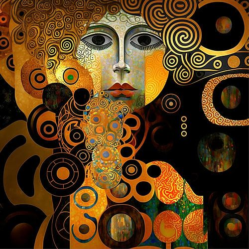 Vrouw a la Gustav Klimt