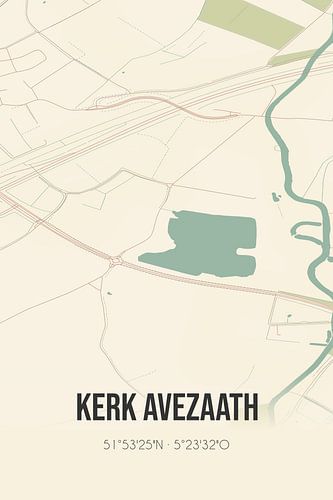 Alte Karte von Kerk Avezaath (Gelderland)