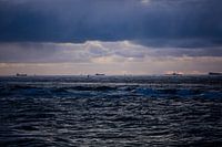 stormy blue clouds over the North Sea
