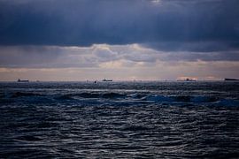 stormy blue clouds over the North Sea by SchraMedia