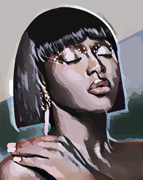 Edgy Sparkle - Modern portret in retro, vintage sfeer van The Art Kroep