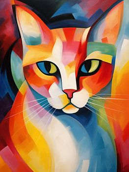 Decoratieve expressionistische kat