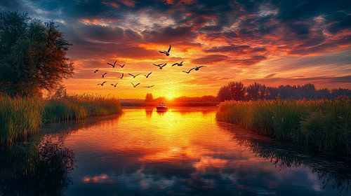 olieverf schilderij polderlandschap