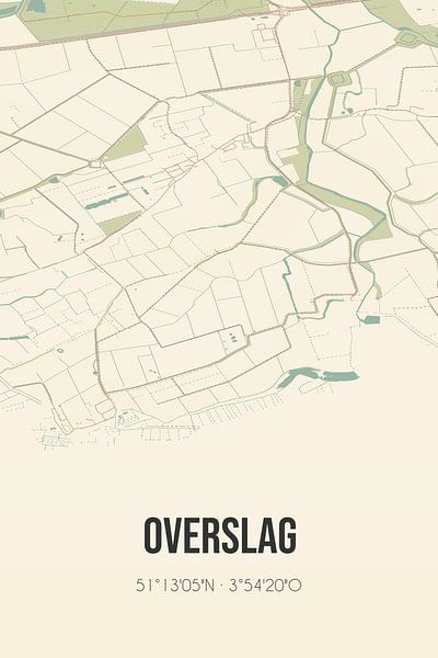 Vintage map of Overslag (Zeeland) by Prints of Place