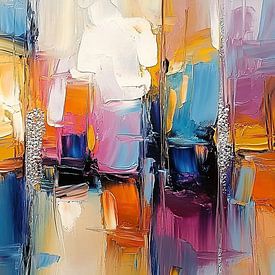 Abstract Kleurrijk | Cascading Color Symphony van De Mooiste Kunst
