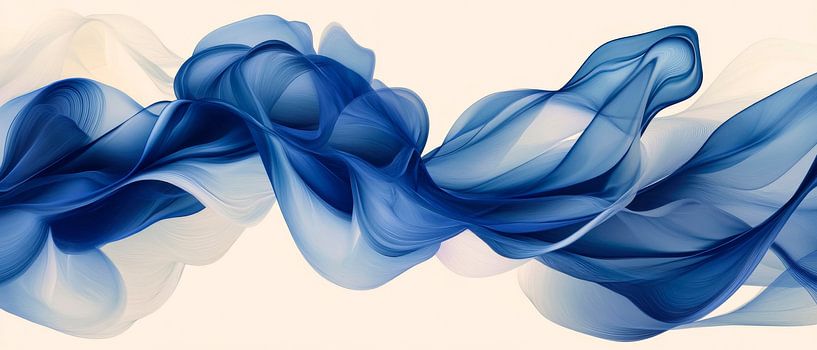 Blauw golfpatroon van Poster Art Shop