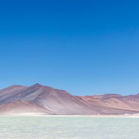 Chilean plateau with the Miscanti lagoon and Minique volcano in the background, San Pedro de At by WorldWidePhotoWeb