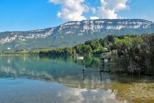 The lake of Aiguebelette on an early evening in September