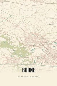 Vintage landkaart van Borne (Overijssel) van Rezona