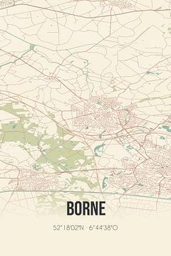 Vintage map of Borne (Overijssel) by Rezona