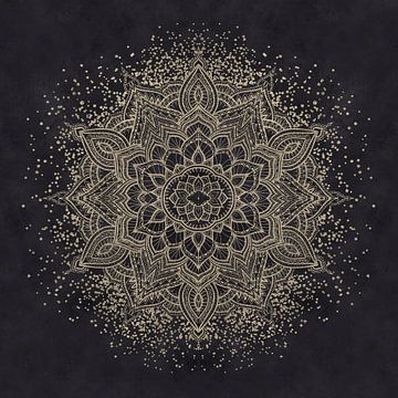 Dark Golden Boho Mandala by Bloomery Decor
