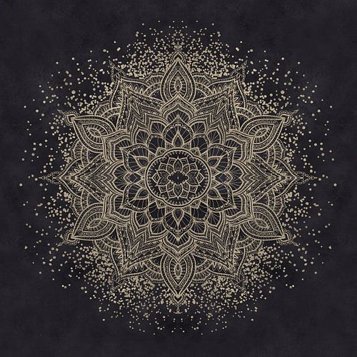 Dunkelgoldenes Boho-Mandala