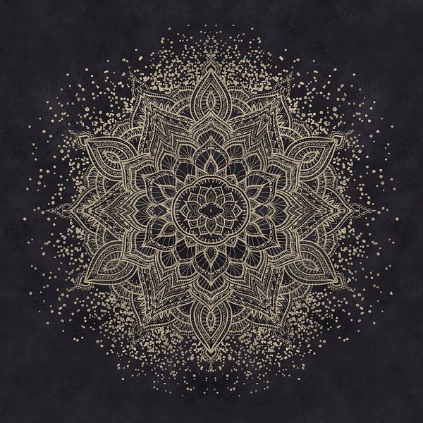 Dark Golden Boho Mandala by Bloomery Decor