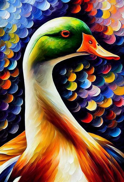 Portrait coloré d'un canard par Whale & Sons
