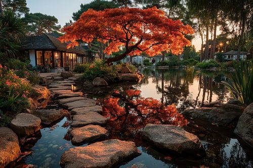 painting japanese garden