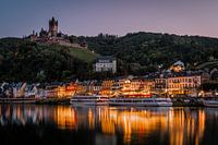 Cochem aan de Moezel bij zonsondergang