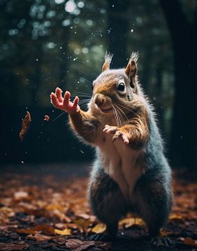 Écureuil dans la forêt sur fernlichtsicht
