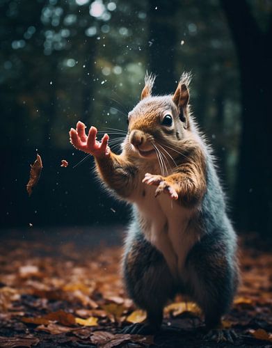 Squirrels in the forest