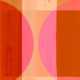 Abstract Bauhaus Shapes Peach Pink by FRESH Fine Art