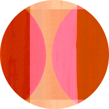 Abstracte Bauhaus Vormen Perzik Roze van FRESH Fine Art
