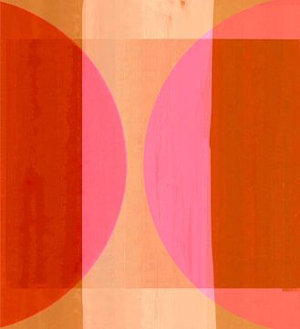 Abstrakte Bauhaus Formen Pfirsich Pink von FRESH Fine Art