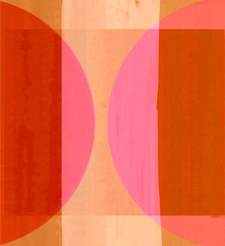 Abstracte Bauhaus Vormen Perzik Roze van FRESH Fine Art