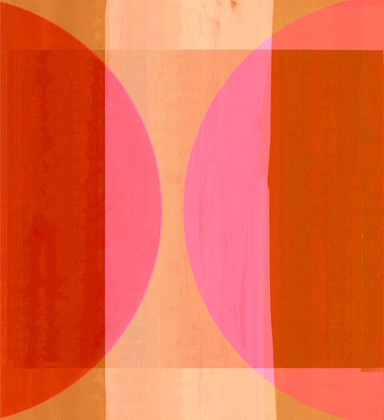 Abstracte Bauhaus Vormen Perzik Roze van FRESH Fine Art