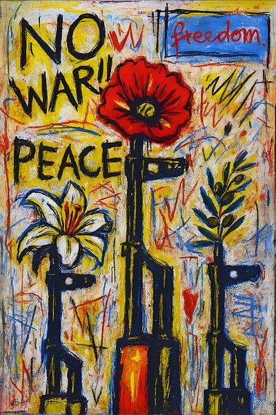 Vrede geen oorlog schilderij. van Johannes