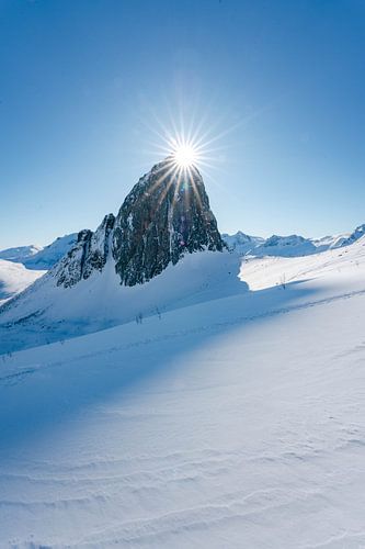 Skitochten in de winter in Hester bij Senja